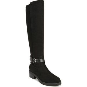 Womens Faux Suede Wide Calf Knee-High Boots